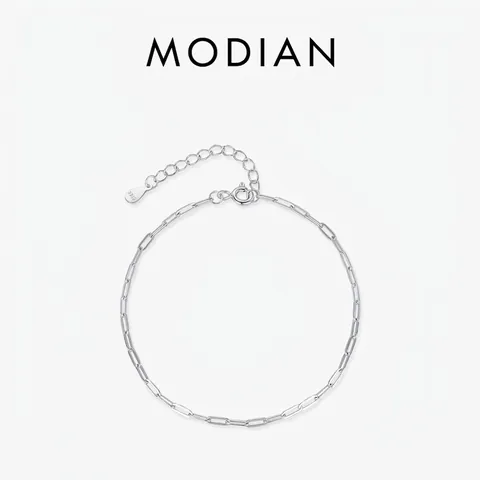 Bracciale A Catena Paperclip In Argento Sterling 925 Per Donna Minimalista Regolabile A Maglie Vuote Gioielli Eleganti