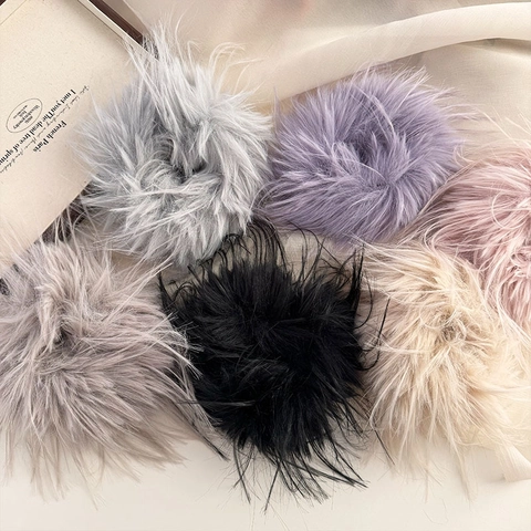 Kunstfell Haargummi Groß Flauschig Plüsch Haarband Elegant Federähnlich Pferdeschwanzhalter Für Damen