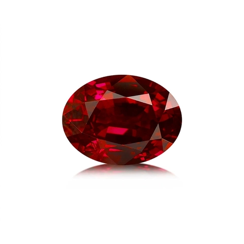 Rubí de Laboratorio Rojo Sangre de Pichón Piedra Suelta Corte Ovalado Facetado Pulido Para Creación de Joyas Artesanía