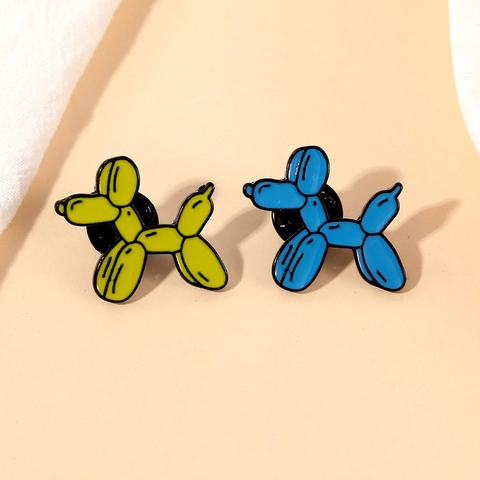 Cartoon Ballonhond Emaille Pin Mode Legering Dier Brosche Badge Voor Kleding Tassen Sieraden Accessoire Cadeau Vrouwen Mannen