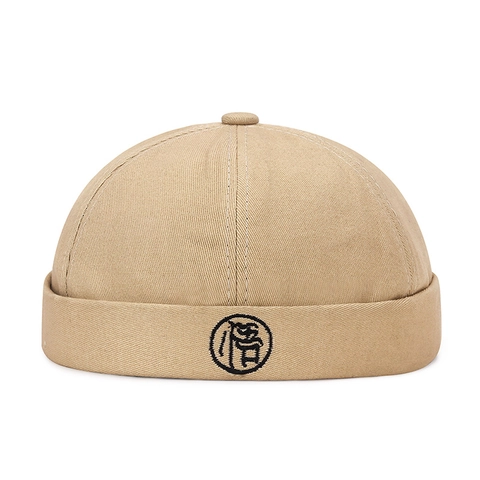 Berretto Docker Senza Tesa Retro Cotone Twill Streetwear Hip Hop Miki Cappello Fibbia Regolabile Cerchio Ricamato Moda Unisex