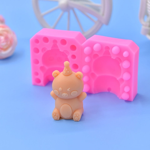 3D Beer Siliconen Vorm Met Feestmuts Voor DIY Bakken Taart Chocolade Handgemaakte Zeep Aromatherapie Kaars Hars Ambacht