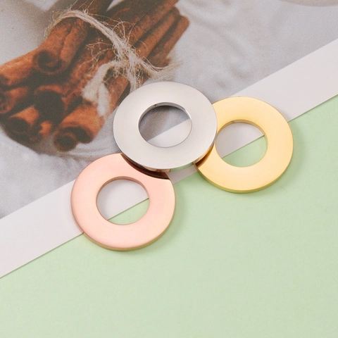 Colgante Redondo Hueco De Acero Inoxidable 304 Dijes De Círculo Pulido Espejo Para Accesorios De Creación De Joyas DIY