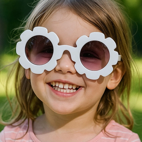 Kids Sunflower Sunglasses Flower Shape PC Frame AC Lens UV400 Protection Cute Fashion Outdoor Eyewear For Boys Girls