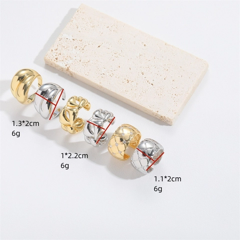 Bague Ouverte Ajustable Géométrique Cuivre Femme Rétro Losange Matelassé Zircon Style Chaîne Bijoux Mode Exagérés