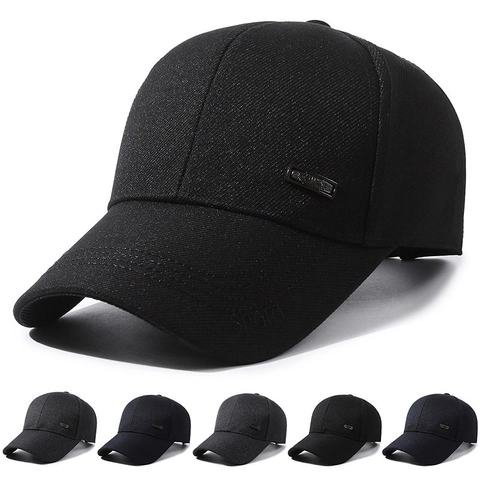 Herren Baseball Cap Baumwolle Twill Sonnenschutz Outdoor Sport Freizeit Hut Mit Metallplatte Und SPORT Logo Verstelbar