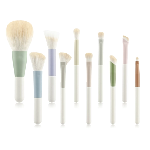 Professional Makeup Brushes Soft Synthetic Fiber Bristles Wooden Handle Colorful Aluminum Tube Portable Travel Cosmetic Tools