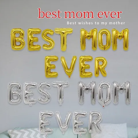 Palloncini Lettere Best Mom Ever Foglio Alluminio Metallico Decorazioni Festa Festa Della Mamma