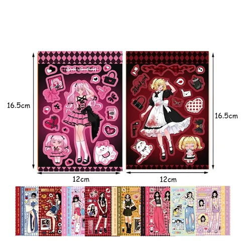 Adesivi Mocha Girl con Personaggi dei Cartoni Animati in Stile Y2K Decorativi per Cover di Telefoni e Cancelleria per Diari
