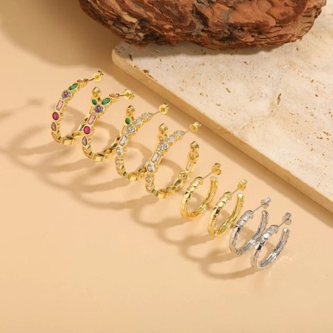 Luxuriöse Geometrische 14K Vergoldete Kupfer Ohrringe Für Damen Übertriebene Zirkonia Eingelegte Strukturierte Schmuck Geschenk