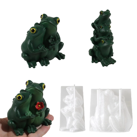 Frog Silicone Mold 3D Animal Shape For DIY Resin Casting Candle Making Plaster Ornament Flexible Non-Stick Home Craft