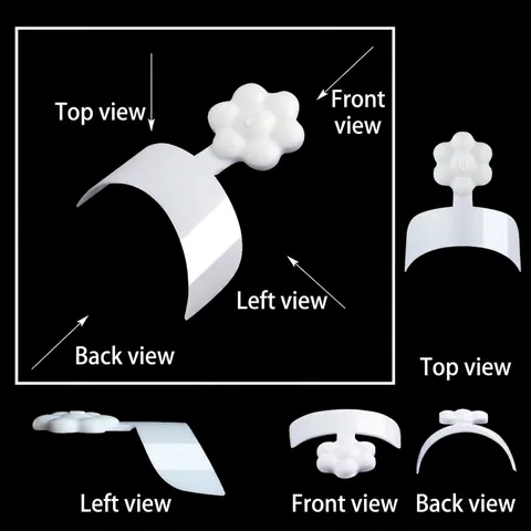 French Nail Tips Embossed Plum Blossom False Nails White Half Cover Crescent Shaped ABS Acrylic Manicure For Women