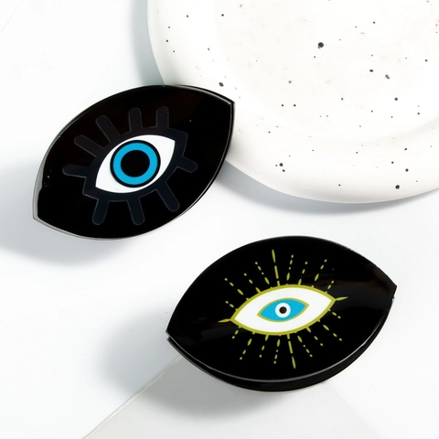 Boze Oog Haarklem Acryl Antislip Haargrijper Voor Dames Mode Hoofddeksel Accessoires