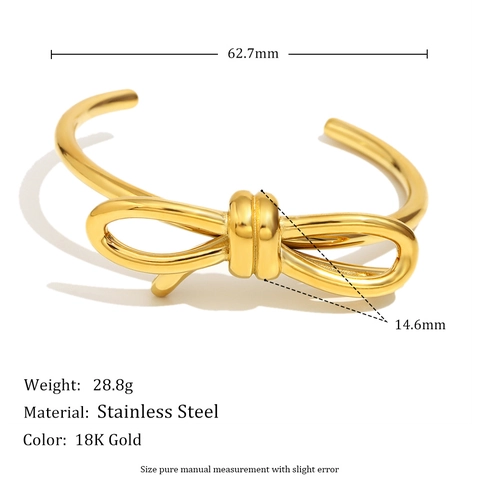 Elegant Stainless Steel Cuff Bangle For Women 18K Gold Plated Hollow Bow Star Moon Flower Minimalist Jewelry Accessory
