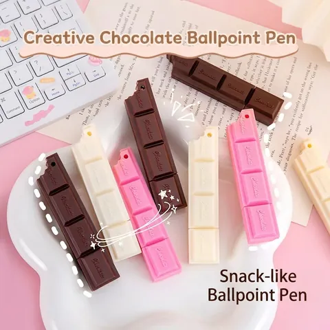 Penna A Sfera Creativa A Forma Di Cioccolato Simulazione Cibo In Plastica Strumento Di Scrittura Per Studenti Scuola Ufficio Regalo