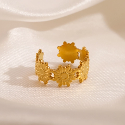 Anelli Margherita Per Donna Acciaio Inossidabile Apertura Regolabile Anello Girasole Stile Vintage Francese Gioielli Di Moda Regalo