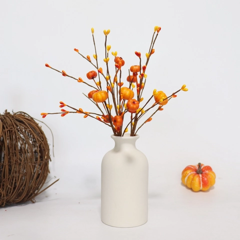 Rami Di Zucca Artificiali Bacche Steli Decorativi In Schiuma Per Halloween Ringraziamento Autunno Raccolto Casa DIY