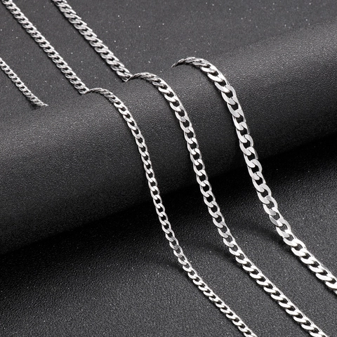Cuban Curb Gliederkette Edelstahl Poliert Hip Hop Streetwear Trendy Schmuck Für Herren Damen