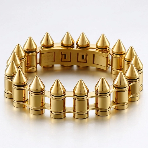Punk Heren Roestvrij Staal Spike Armband Kogel Ketting Biker Sieraden Hip Hop Rock Gothic Metalen Armband Voor Mannen