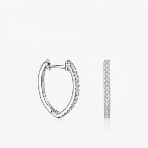 Moissanite 925 Sterling Silver Heart Shape Hoop Earrings Pavé D Color VVS1 Elegant Huggie For Women