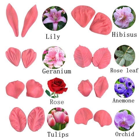Silikon Blumenblatt Blatt Form Für Fondant Tortendekoration DIY Backwerkzeug Schokolade Ton Handwerk Rosa Weich
