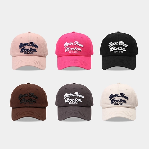 Casquette De Baseball Vintage En Coton Sergé Broderie Lettres 3D Ajustable Décontractée Protection Solaire Homme Femme