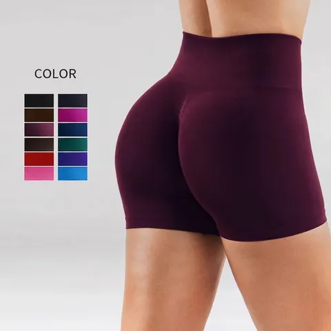 Nahtlose Yoga Shorts Damen Hohe Taille Scrunch Butt Pfirsich Lifting Training Fitness Fitnessstudio Sport Shorts Nylon Spandex