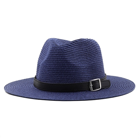 Cappello Da Sole Fedora In Paglia Estiva Traspirante A Tesa Larga Cappello Da Spiaggia Panama Con Cintura In Pelle E Fibbia