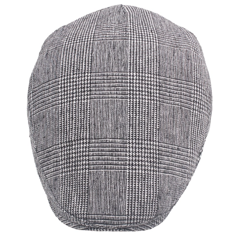 Vintage Britischer Stil Herren Karo Schirmmütze Wollmischung Newsboy Ivy Hut Warm Winddicht Winter
