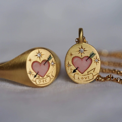 Vintage Stainless Steel Pendant Necklace For Women 18K Gold Plated Hand Painted Enamel Heart Flower Dove Elephant Jewelry