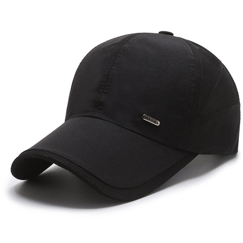 Men Quick Dry Baseball Cap Mesh Breathable Sun Protection Outdoor Sports Adjustable Hat Classic Solid Color
