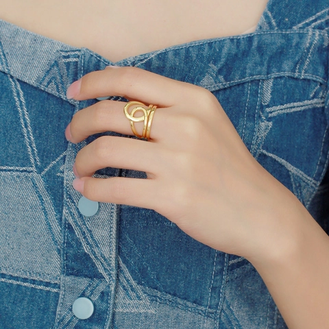 925 Sterling Silber Ringe Für Frauen Mehrlagige Verflochtene Drahtwicklung Verstellbare Geometrische Minimalistische Modeschmuck