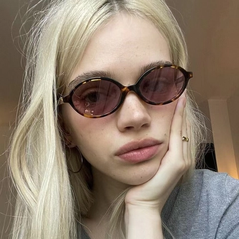 Retro Oval Sunglasses For Women Men Vintage Small Frame UV400 Protection Plastic Fashion Eyewear