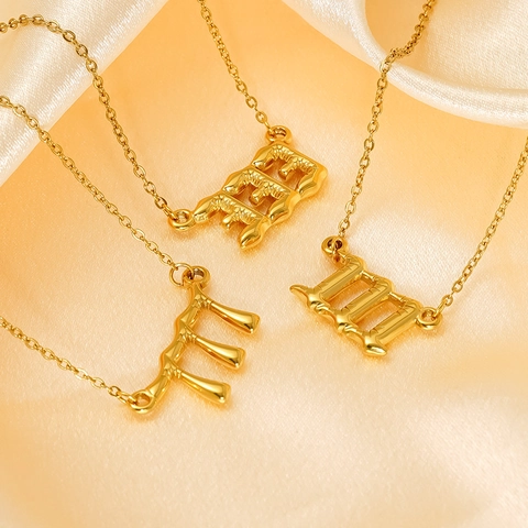 Zhongyao Titanium Stalen Engel Nummer Ketting Voor Vrouwen Ig Fashion Niche Veelzijdige Sleutelbeenketting