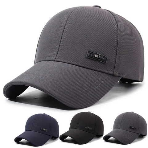 Gorra De Béisbol Para Hombre Algodón Sarga Protección Solar Casual Al Aire Libre Hebilla Metal Ajustable Con Parche