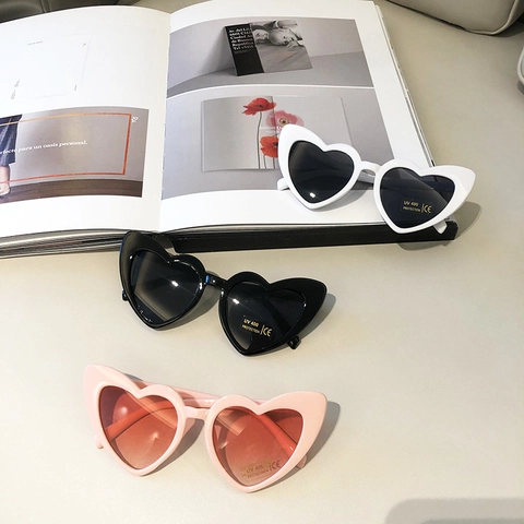 Herzform Kinder Sonnenbrille Kunststoff UV400 Schutz Mode Trendy Kleinkind Baby Brillen Outdoor Urlaub Strand