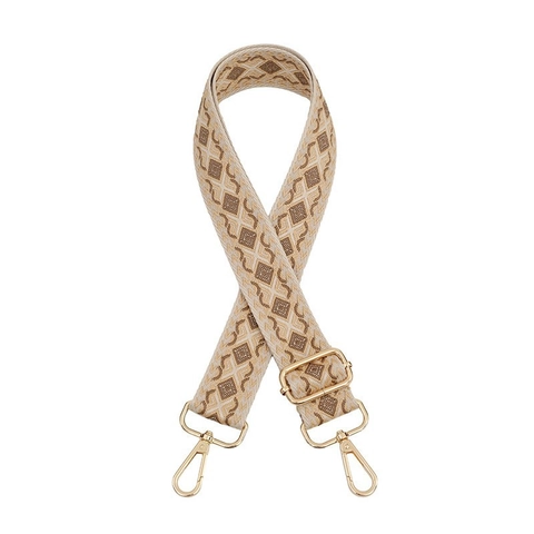 Wide Bag Strap Replacement Adjustable Ethnic Geometric Rhombus Pattern Polyester Woven Shoulder Strap For Crossbody Bags