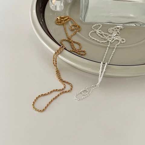 Collana A Catena In Argento Sterling 925 Gioielli Minimalisti Intrecciati Per Donna