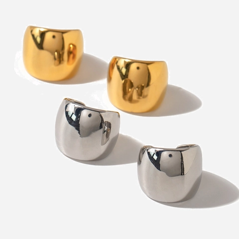 Pendientes De Clip Minimalistas De Acero Inoxidable Bañados En Oro De 18K Sin Perforación Forma U Joyas Retro Para Mujer