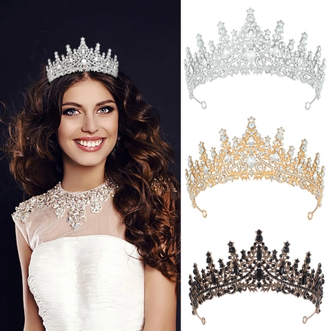 Corona Da Sposa Di Lusso Diadema Lega Strass Cristallo Barocco Gotico Vintage Matrimonio Festa Concorso Accessori Donne