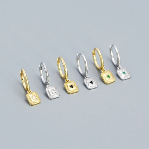 Pendientes de Aro de Plata de Ley 925 con Estrella Radiante para Mujer Minimalistas Geométricos con Estrella de Ocho Puntas y Strass