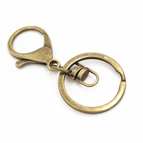 Keychain Lobster Clasp With Swivel Split Ring Metal Alloy Connector For DIY Bag Jewelry Making Findings Colorful