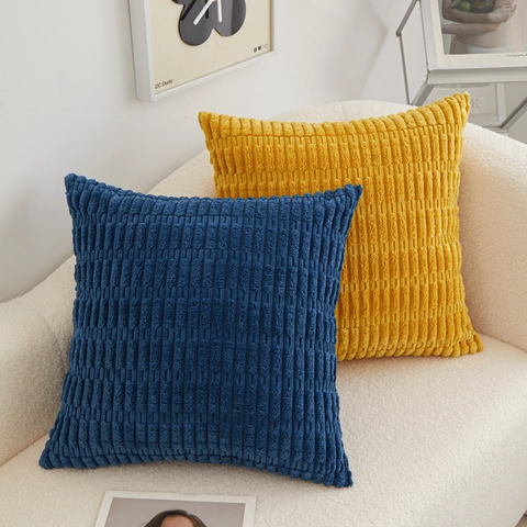 Corduroy Ribbed Striped Throw Pillow Case Decorative Soft Plush Cushion Cover For Sofa Couch Bed Living Room Home Decor