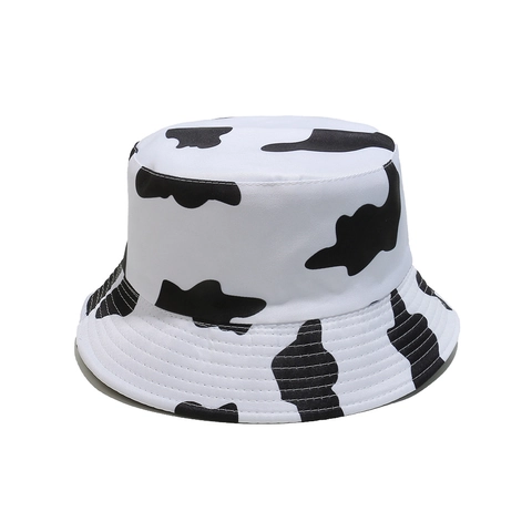 Koeienprint Emmer Hoed Polyester Zonbescherming Zomer Outdoor Schattige Vissershoed Voor Dames Heren