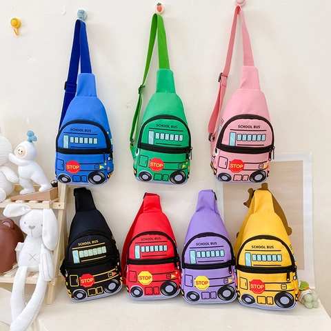 Borsa Da Petto Scuolabus Per Bambini Simpatico Cartone Animato Nylon Resistente All'acqua Borsa A Tracolla Per Piccoli Ragazzi Ragazze Novità