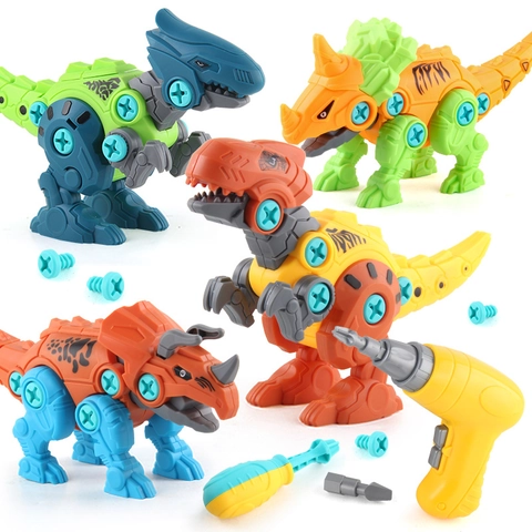 Take Apart Dinosaur Toys ABS Plastic Construction Building Learning Educational Kids Boys Girls With Electric Drill