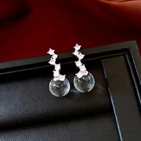 Orecchini A Lobo Pendenti In Zircone Con Perno In Argento Sterling 925 Lusso Leggero Francese Gioielli Eleganti Da Donna