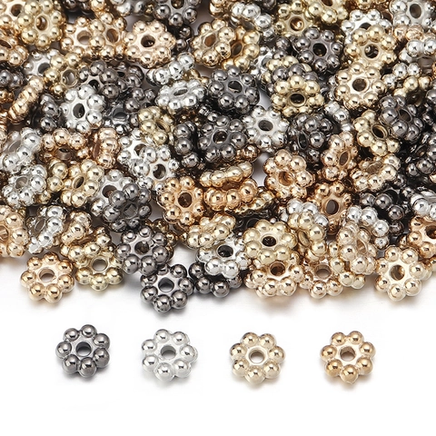 Perles D'Espacement Fleur Plastique Galvanisé Perles Flocon De Neige En Vrac Pour La Fabrication De Bijoux Accessoires De Bricolage