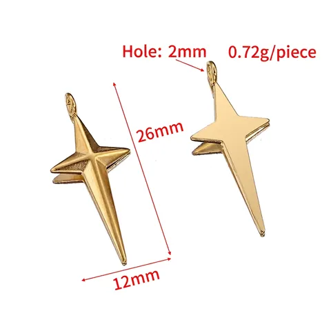 Ciondolo A Stella Esagramma In Acciaio Inossidabile Per La Creazione Di Gioielli DIY Accessori Placcato Oro 3D