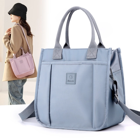 Borsa Tote Da Donna In Nylon Grande Capacità Borsa A Tracolla Mano Resistente All'acqua Casual Quotidiana Versatile